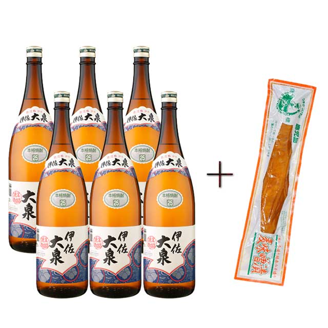 伊佐大泉 25度 1800ml×6本+麦みそ1本漬け 200g付 芋焼酎 大山酒造 ※北海道・東北エリアは別途運賃が1000円発生します。