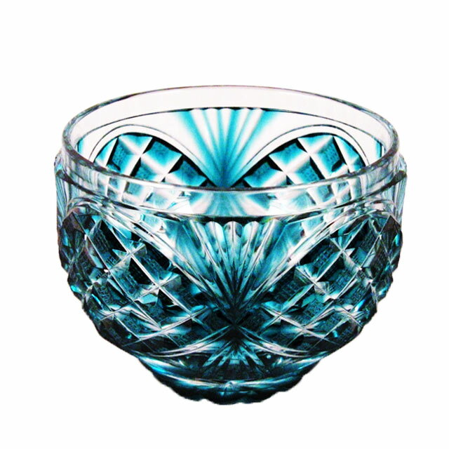 伝匠　薩摩切子　小付鉢A　輪結び文　緑母の日 父の日 ギフト 薩摩切子 グラス 輪結び文 薩摩切子グラ..