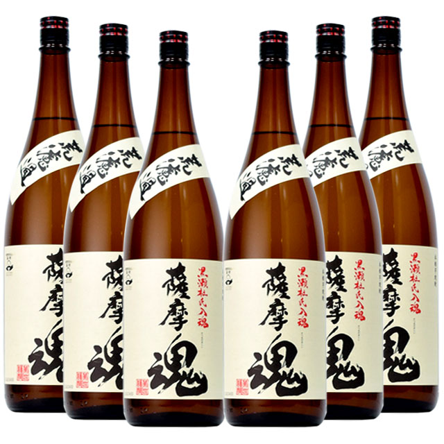 流通限定品 荒濾過 薩摩魂 25度 1800ml×6本 芋焼酎 萬世酒造 ※北海道・東北エリアは別途運賃が1000円発生します。