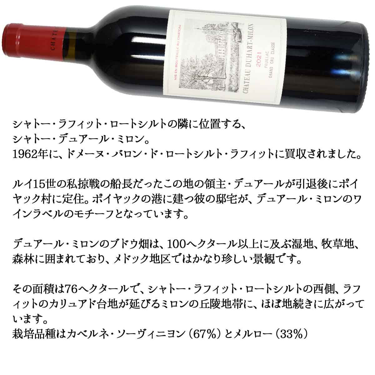［2021］［格付4級］シャトー・デュアール・ミロン 750ml赤 フランス・ボルドー地方オー・メドック地区ポイヤック村Chateau Duhart Milon Rothschild sakedondon-10019416 酒どんどん 楽天市場店 サンプル画像3