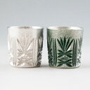 薩摩錫器 錫 切子オンザロック 緑漆加工・白加工 200ml×2 155-1 155-4 岩切美巧堂 代引不可父の日 錫器 錫製 カップ 還暦祝 結婚祝 退職祝...