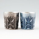 薩摩錫器 錫 切子オンザロック 黒漆加工・藍漆加工 200ml×2 155-2 155-5 岩切美巧堂 代引不可父の日 錫器 錫製 カップ 還暦祝 結婚祝 退職...