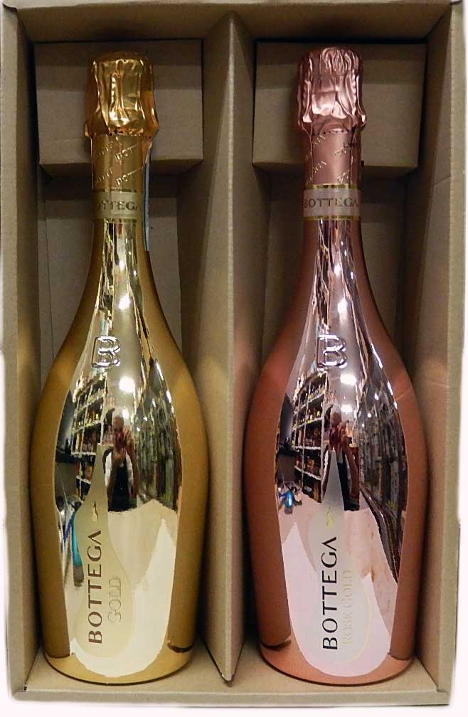 ボッテガ ゴールドとゴールドロゼ 750ml×2本ギフトセット レガーロボトル ※【送料無料(北海道・東北・沖縄以外)】