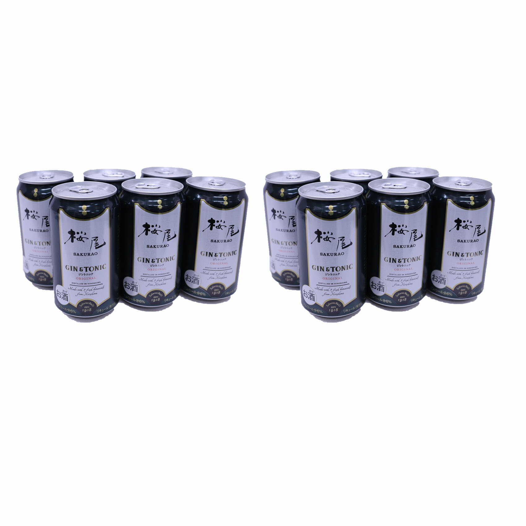 【12本】トニックの甘みと柑橘の爽やかさが絶妙に調和　桜尾オリジナルジントニック6度350ml缶