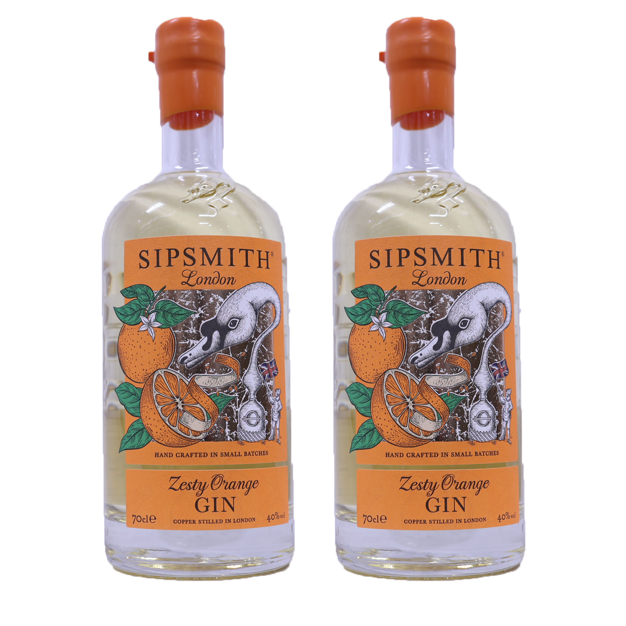 【2本】新鮮なオレンジの皮と果皮を加えて柑橘系の風味を高めたオレンジ シップスミス　ゼスティオレンジジン40度700ml