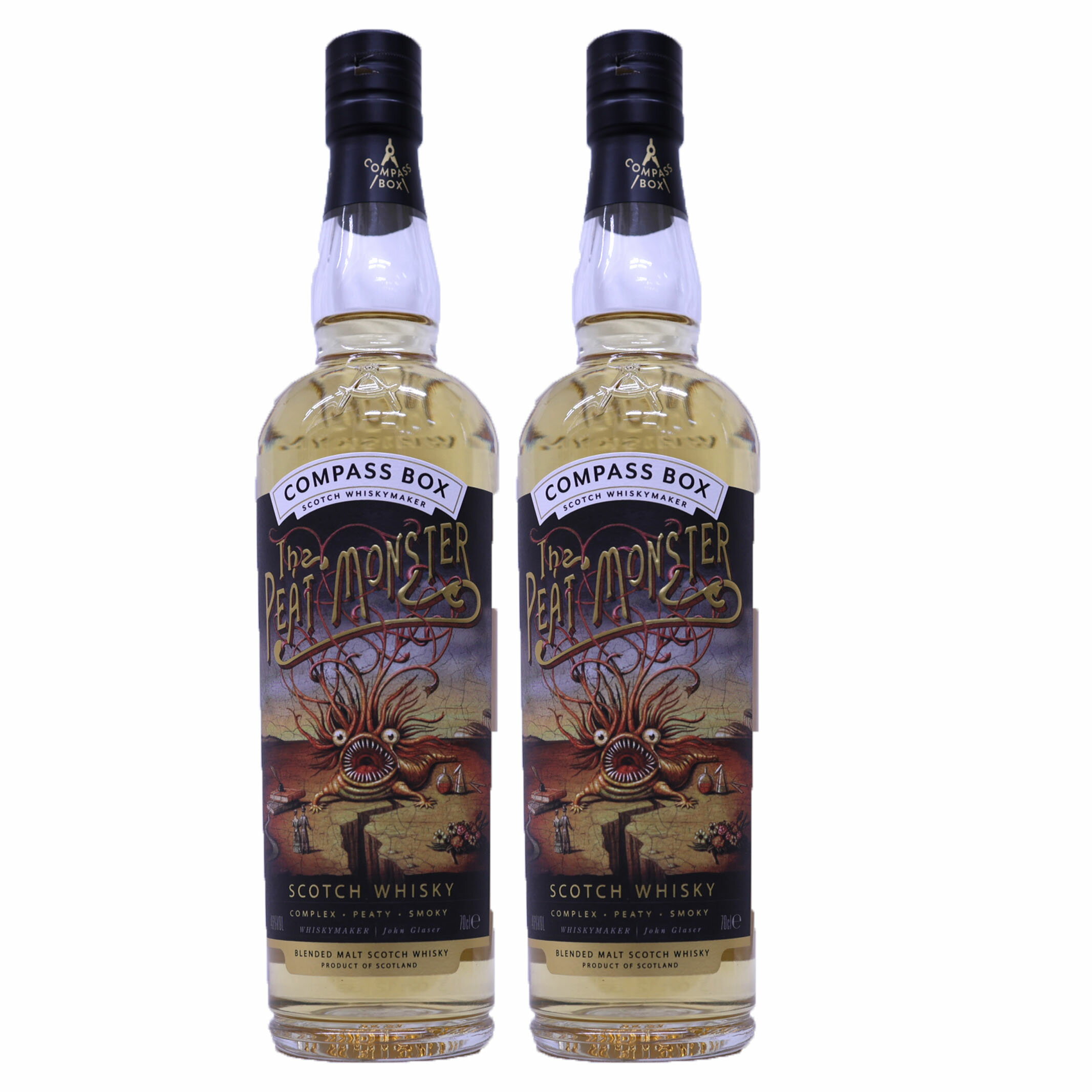 【2本】ただ煙いだけではなく、シトラス・バニラ・オークが調和 コンパスボックス ピートモンスター46度700ml