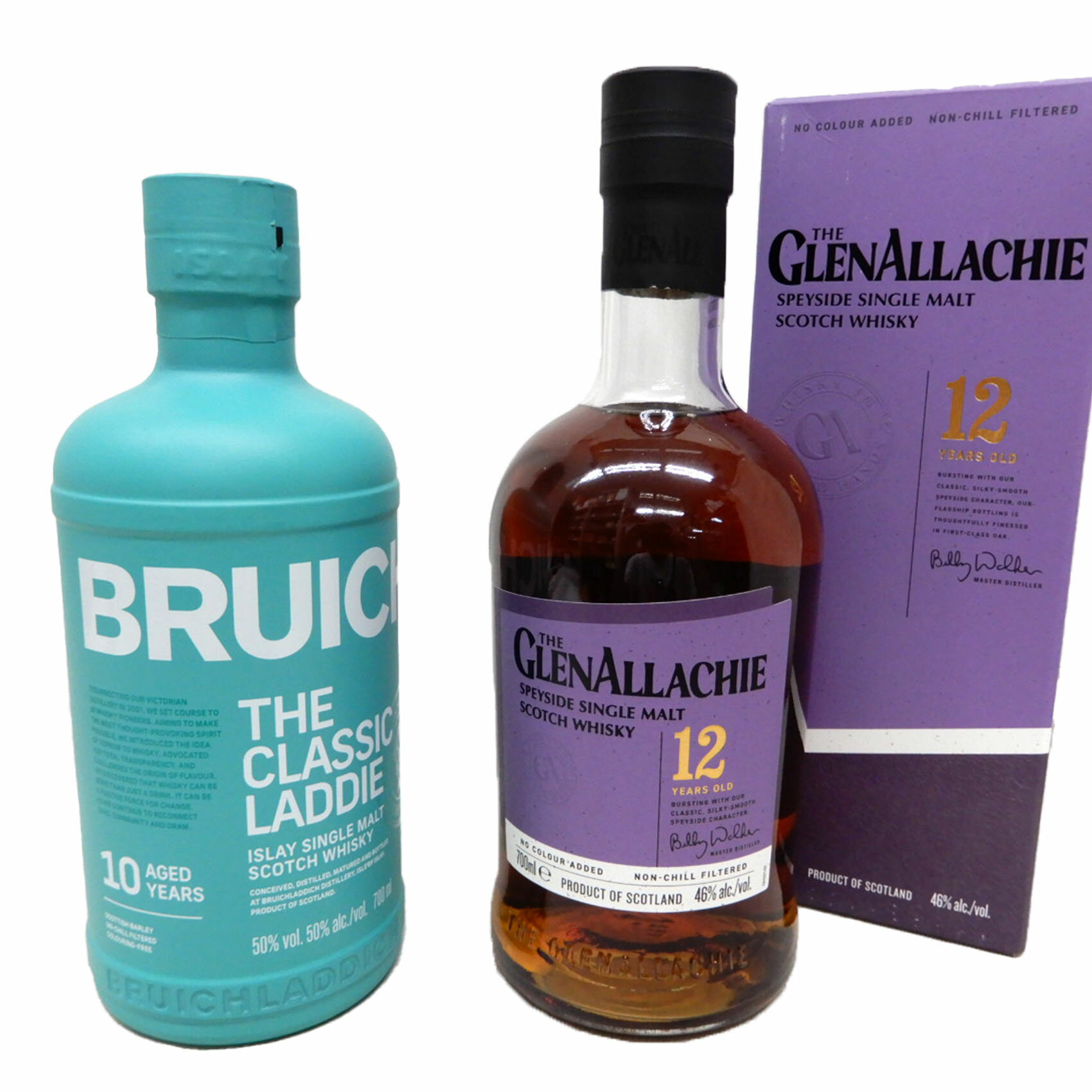 飲み比べウイスキー2本セット　グレンアラヒー12年 46度700ml、ブルックラディクラ...