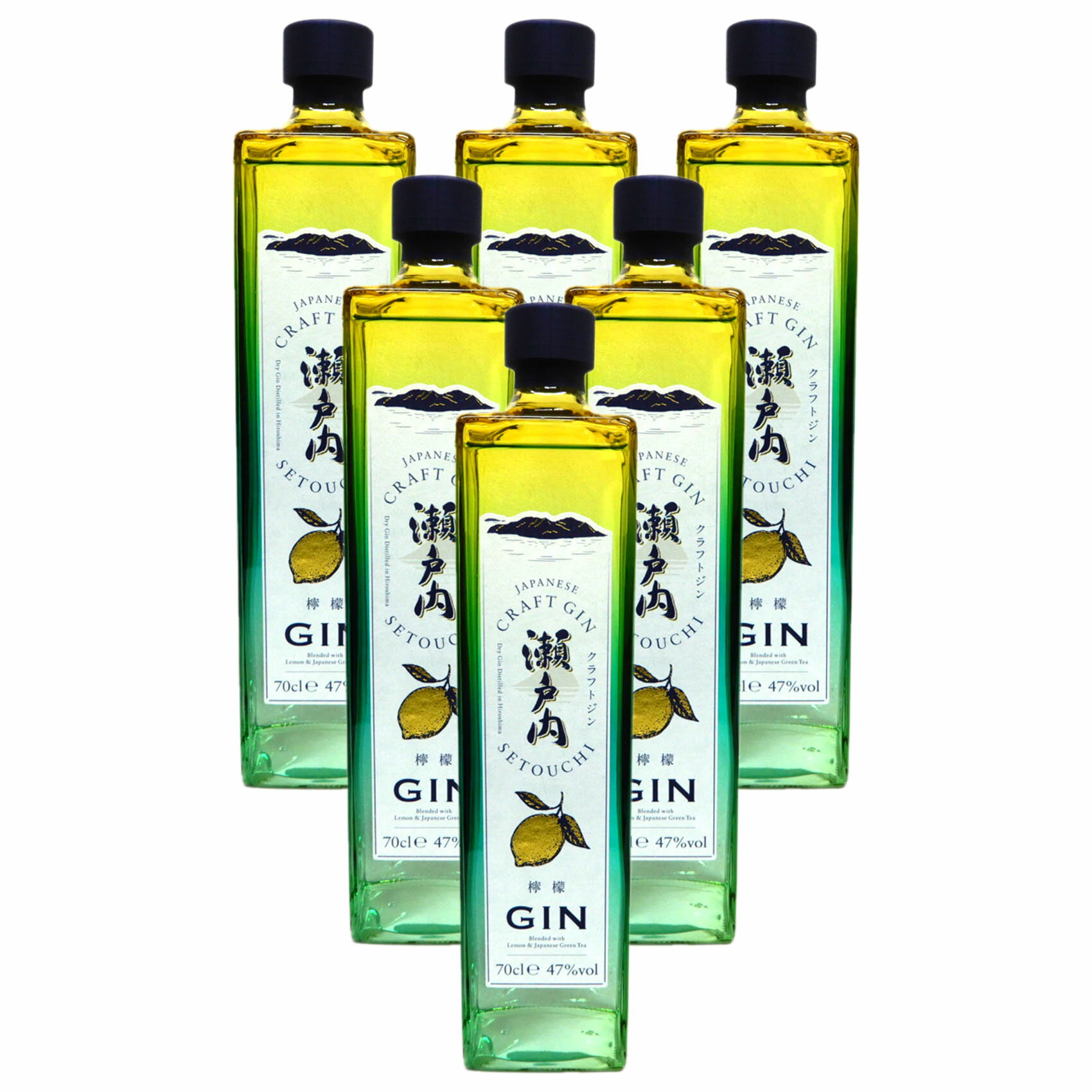 【6本】レモンの美味しさが感じられる クラフトジン 瀬戸内檸檬(レモン)47度700ml×6本