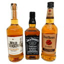 バーボン飲み比べ3本セット ワイルドターキー スタンダード40.5度700ml、ジャックダニエル ブラック40度700ml、フォアローゼズ40度700ml