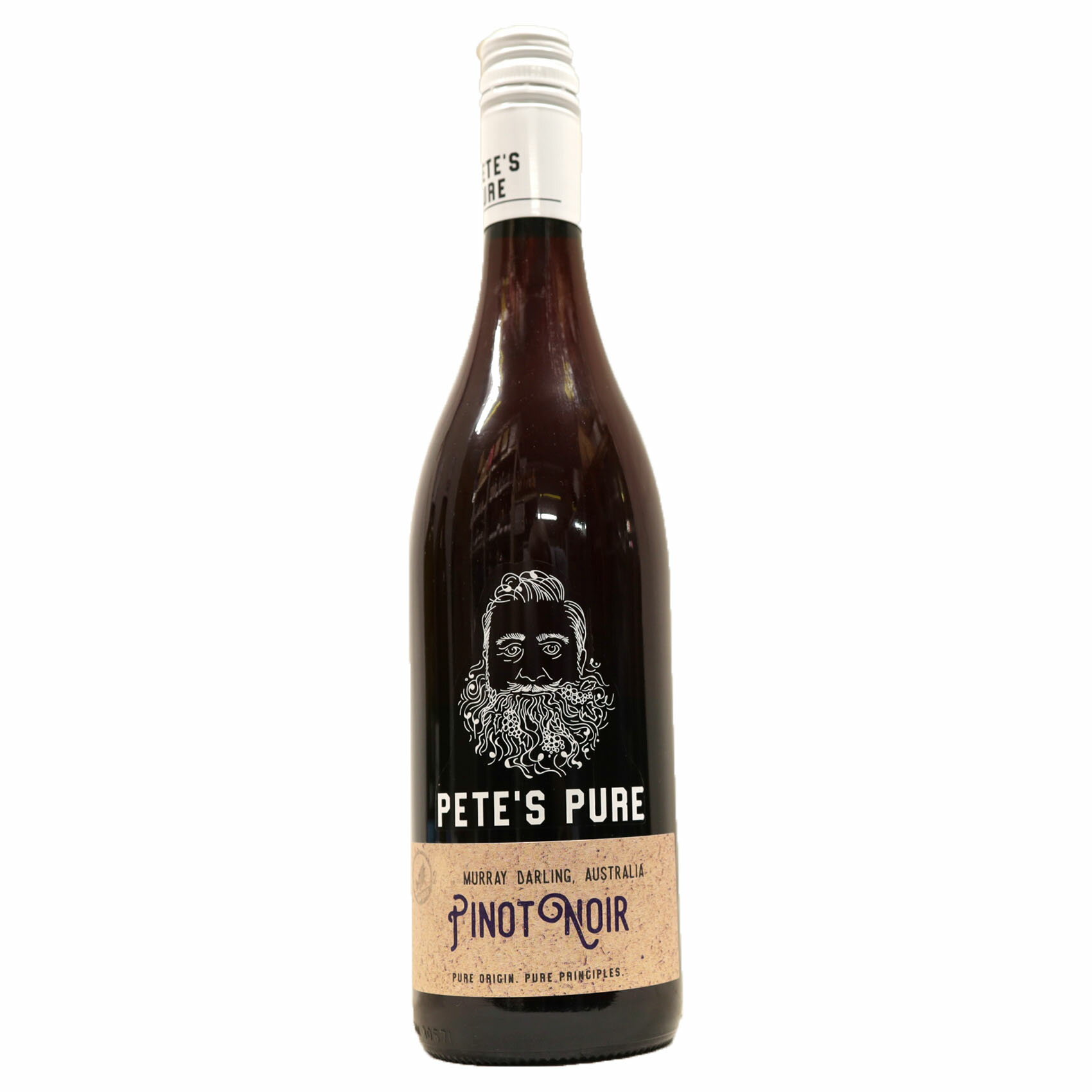 チャーミングな果実味と豊満な酸味が調和した、優美な味わい　ピーツ ピュア ピノノワール赤13度750ml..