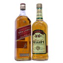 特用リッターサイズ2本セット ジョニ赤、スチュアート40度1000ml ブレンデッドウイスキー 本当にうまいお買い得商品