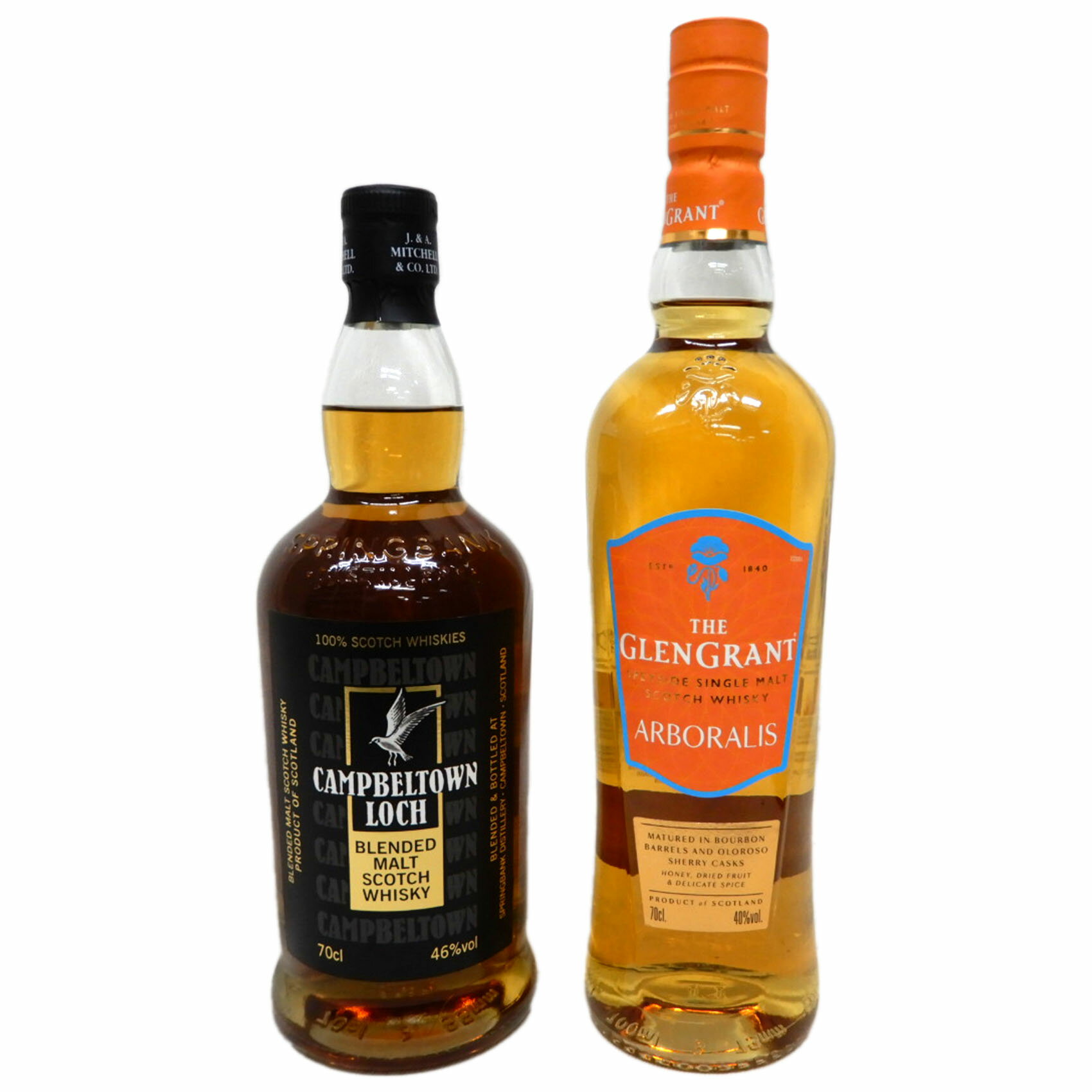 一度は飲んでおきたいウイスキー2本セット キャンベルタウンロッホ46度、グレングラントアルボラリス40度700ml