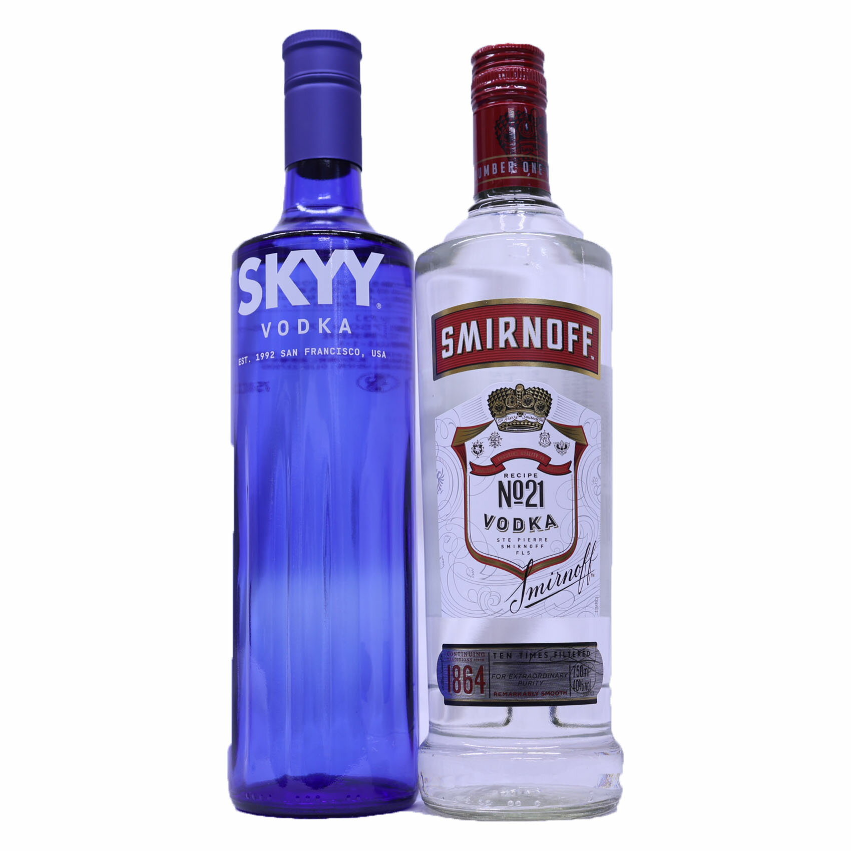 【2本セット】ウオッカを楽しむ スミノフ40度750ml、スカイウオッカ40度750ml カクテルなど多様な楽しみ方で