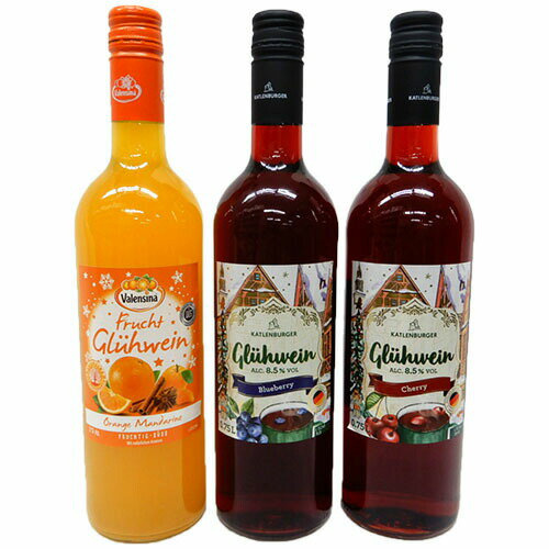オレンジ＆マンダリンフルーツ、ブルーベリー、チェリー グリューワイン(ホットワイン)750ml×3本セット　※【送料無料(北海道・東北・沖縄以外)】のサムネイル