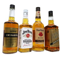 バーボン飲み比べ4本セット　アーリータイムズゴールド、IWハーパー、フォアローゼズ、ジムビーム40度700ml