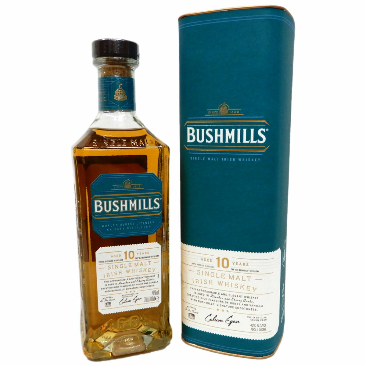 穏やかな味わいながらも、キリッとしたクリーンな後味が魅力　ブッシュミルズ　シングルモルト 10年　アイリッシュウイスキー　40度 700ml