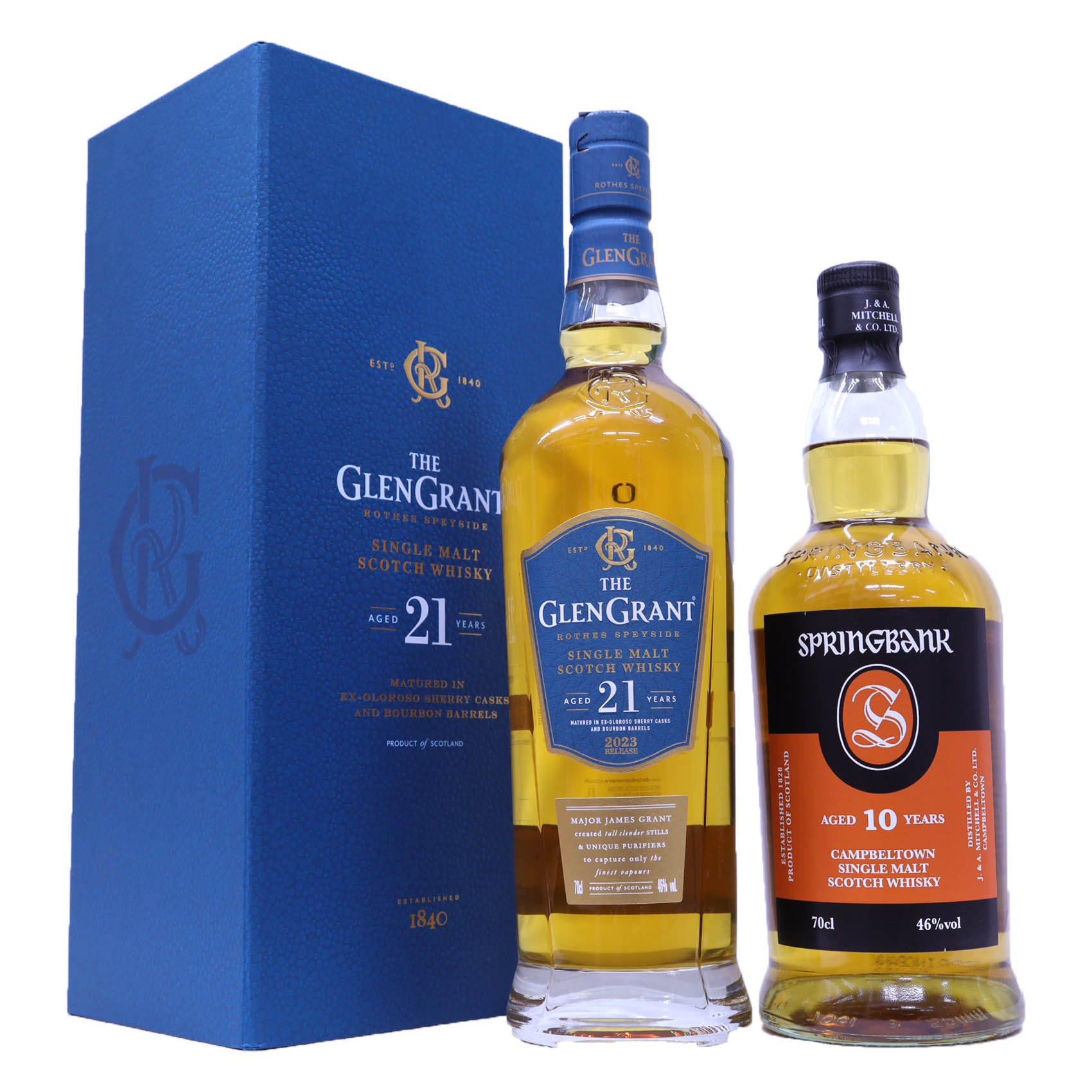 高級ウイスキー2本セット　スプリングバンク10年46度、グレングラント21年46度700ml