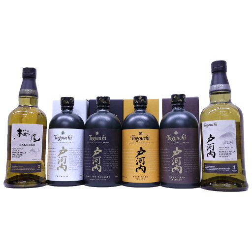 桜尾蒸留所 6本セット 戸河内プレミアム ,サケカスク, ビアカスク ,ピーテッド40度700ml シングルモルト桜尾、戸河内43度700ml 桜尾蒸留所 6本セット 戸河内プレミアム ,サケカスク, ビアカスク ,ピーテッド40度700ml シングルモルト桜尾、戸河内43度700ml