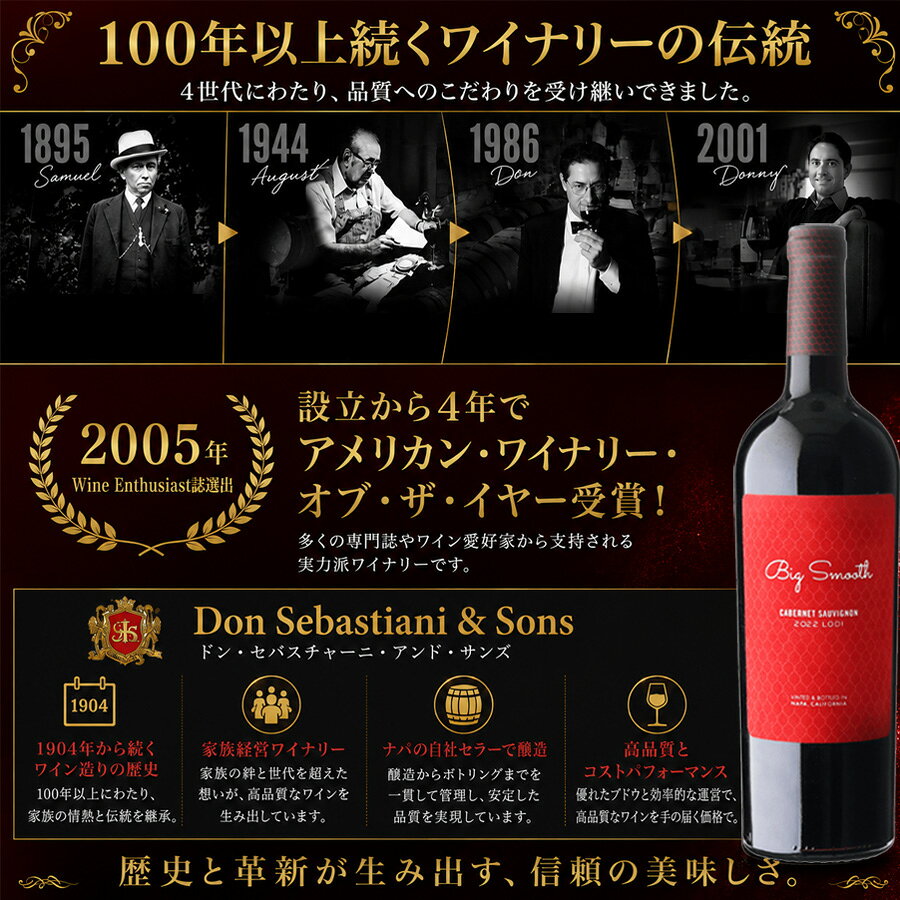 ビッグ スムース ローダイ カベルネ ソーヴィニヨン 2023 赤 750ml ドン セバスチャーニ ＆ サンズ カリフォルニア 赤ワイン フルボディ 辛口 樽熟成 ベルベットラベル 洋食 ステーキ ピザ おつまみ ギフト プレゼント 贈り物 / 酒のいしかわ 福島 いわき 送料別 sakeishikawa-10014562 ワイン&ビール通販 酒のいしかわ サンプル画像3