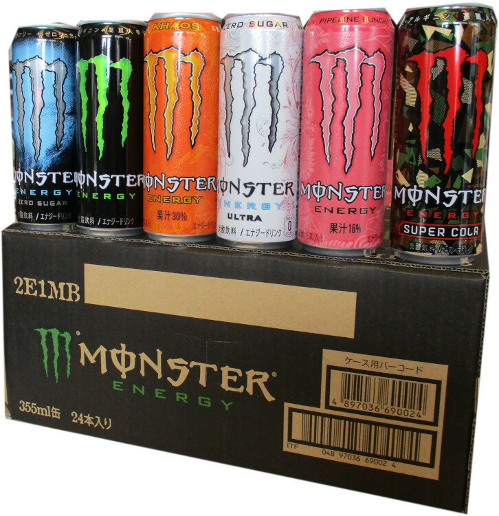 アサヒ モンスター6種類★ エナジー・カオス・ゼロシュガー・ウルトラ・スーパーコーラ・パイプランパンチのアソートミックス355ml缶×24本（1ケース）のサムネイル