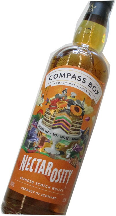 産地 イギリス・スコットランド 容量・度数等 名称：ウイスキー 容量：700ml 度数：46度 原材料：モルト・グレーン 保存方法：常温 タイプ：ブレンデットウイスキー 　　 商品について あのジョニーウォーカーのグローバルマーケティングディレクターとして活躍していましたジョン・グレイサー氏。コンパスボックス社の創設者であり、コンパスボックスのウイスキーのブレンディングを全て一人で手がけています。 ネクタロシティは、高級パティスリーの複雑で洗練された風味に着想を得た、アメリカンオーク樽への深い探求心を反映したブレンデッドスコッチです。 ミズーリ州産のヴァージンオーク樽を特注でトースト＆チャー処理し、2度使用。ファーストフィルのバーボン樽、特注アメリカンオーク樽、パロ・コルタド・シェリー樽を組み合わせた多層的な熟成が特長です。 香りはバニラ、ハチミツ、ココナッツ、キャラメルが豊かに広がり、ジューシーなモルトの旨味を際立たせます。中核を成すのは、スパイシーで柔らかな甘みをもつガーヴァン蒸溜所のグレーンと、クライヌリッシュ由来の芳醇なモルト。焼きリンゴやナツメグ、メープルシロップの風味が層を成し、奥行きある味わいを形成しています。 ウッドマネジメントとブレンド技術が生み出す、贅沢かつ緻密な1本。ブレンデッドスコッチの進化を体感できる仕上がりです。 お願い お酒は20歳になってから。 20歳未満の飲酒は法律で禁止されています。 商品画像とは色・形などが若干異なる場合がございます。 また、予告なく商品がリニューアルする事がございます。 これらの理由の返品・交換はお客様都合となります。　
