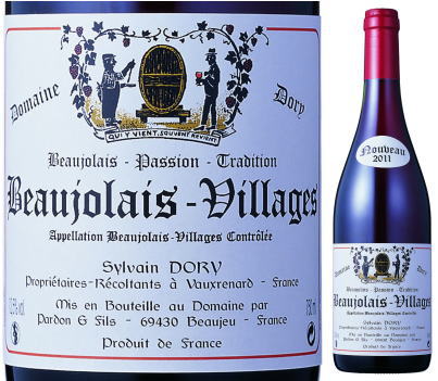 2002年、2007年ボージョレー・ヌーヴォー・コンクール最高金賞受賞！ボージョレー・ヴィラージュ・ヌーヴォー　ドメーヌ・ドリー　[2011]　赤　750ml【送料無料】