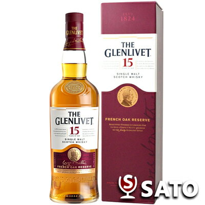 グレンリベット　15年　フレンチオーク　40％　700ml　正規品　箱付きTHE GLENLIVET AGED 15YEARS SINGLE SCOTHE WHISKY【ギフトに】