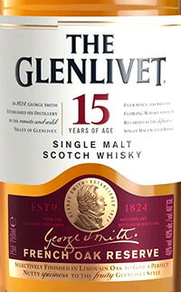 グレンリベット　15年　フレンチオーク　40％　700ml　正規品　箱付きTHE GLENLIVET AGED 15YEARS SINGLE SCOTHE WHISKY【ギフトに】