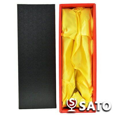 日本酒・焼酎用　ギフトボックス（赤×黒）（720ml・900ml）専用1本用　黄色布張り【K-43】