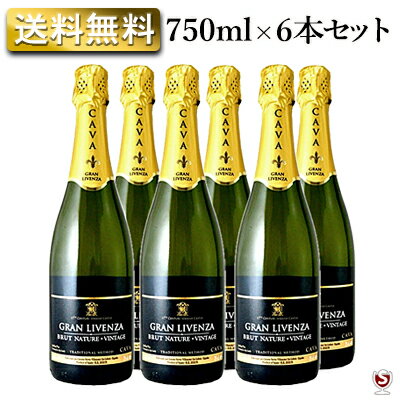 ハウメ・セラ　グラン・リベンサ　ブリュット・ナチュレ・ヴィンテージ・カヴァ　750ml×6本セット【通常便 送料無料】スパークリングワイン　ハウメセラ　グランリベンサ　東京実業貿易