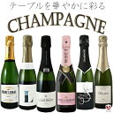 *華やかな極上シャンパーニュ　モエ・ロゼ入り　ハーフサイズ　375ml　飲みくらべ6本セット【送料無料】【D6-009】