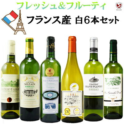 全て白 フレッシュ＆フルーティ 金賞入 フランス産　白6本セット【通常便　送料無料】【B6-009】