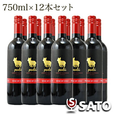 プードゥカベルネ・ソーヴィニヨン＆シラーズ赤 750ml×12本セット【通常便　送料無料】