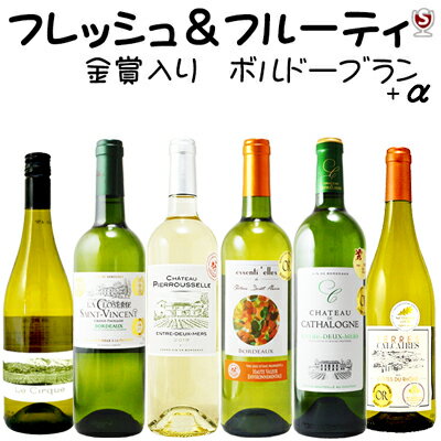 フレッシュ＆フルーティ　金賞入り　フランス産白ワイン　飲み比べ6本セット【通常便　送料無料】【B6-006】