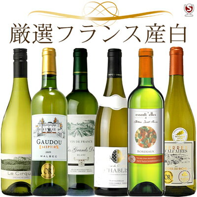 金賞入りワインセット　厳選　お手頃　フランス産　白　飲み比べ　6本セット【通常便　送料無料】【B6-008】