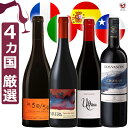 赤ワイン 国別 飲み比べセット 赤4本セット 世界の赤ワイン フランス・イタリア・スペイン・チリ 4ヵ国 品種違い テーブルワインから特別なワインまで 大谷選...