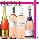 フランス スペイン ロゼワイン ロゼスパークリング 飲み比べ ロゼ4本セット【通常便 送料無料】【E4-009】