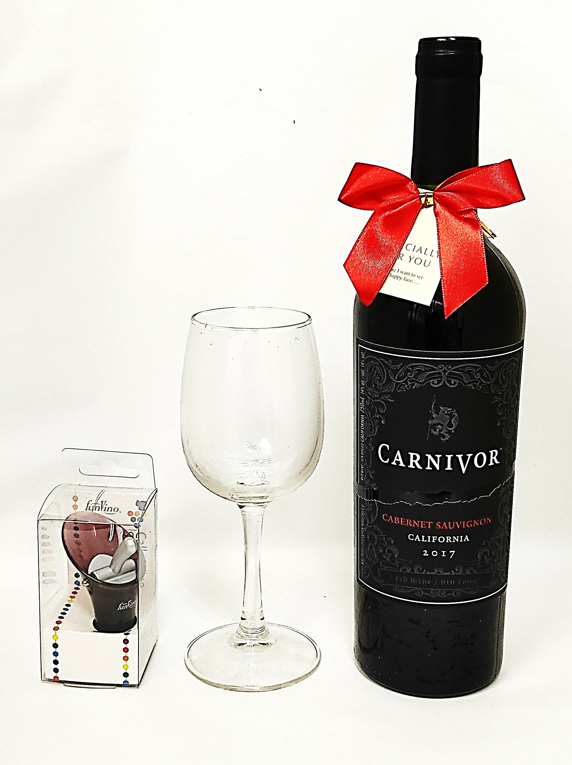 【送料無料】【数量限定】カーニヴォ赤750ml・ワイングラス・ワインストッパー＆ポワラーセット 贈り物 プレゼント 自分へのご褒美に