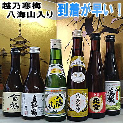 驚くほど早く到着します！　送料無料 越乃寒梅・八海山入り！当店で一番売れている日本酒セット日本酒　飲み比べセット　伝説福袋　新潟銘酒＋真稜・北雪・金鶴・真野鶴300×6本 父の日ギフト 2021 内祝 誕生日 お歳暮 お中元 お試し 佐渡