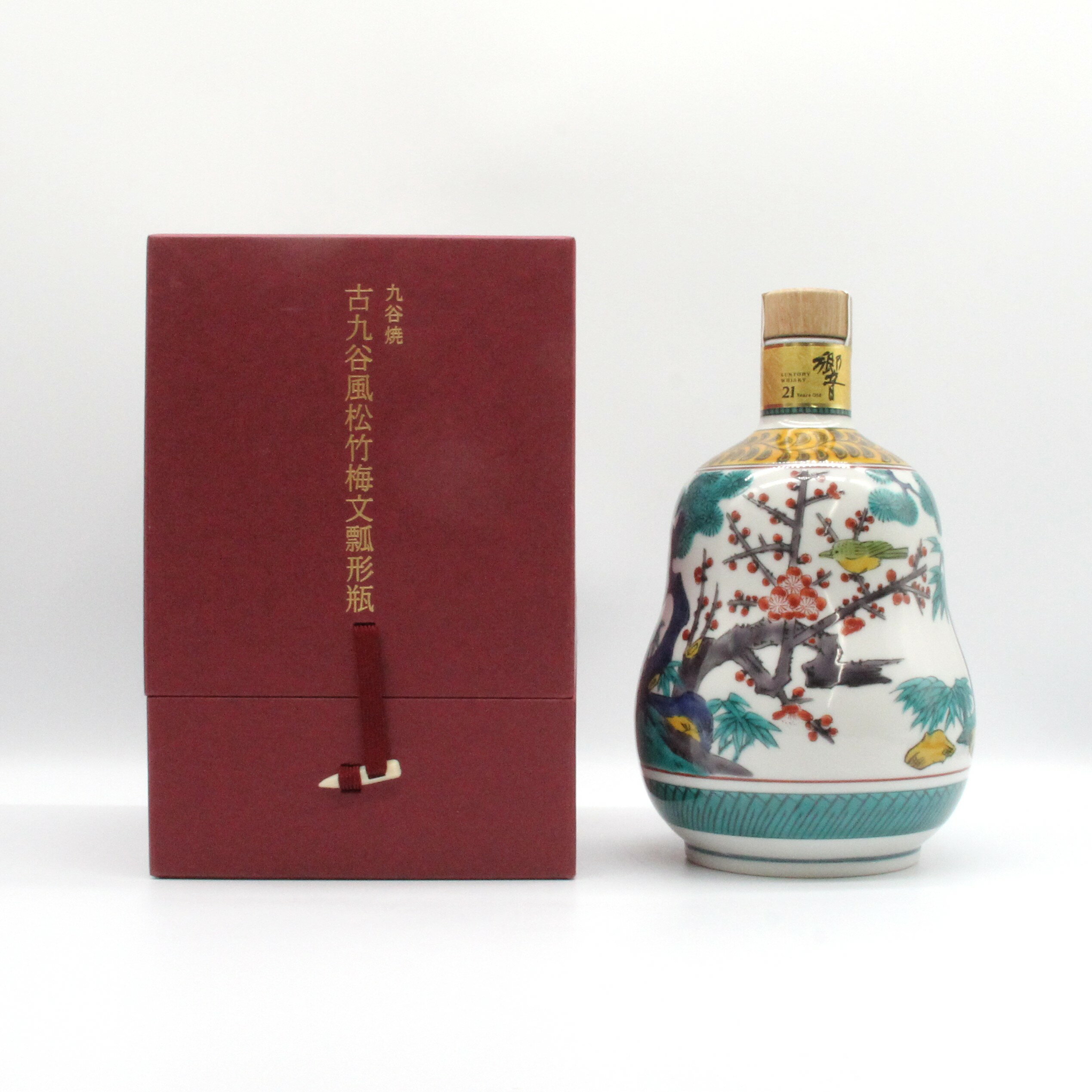 サントリー ウイスキー 響21 スペシャルボトルコレクション 九谷焼 古九谷風松竹梅文瓢形瓶 陶器ボトル 43% 600ml 1本 箱付き