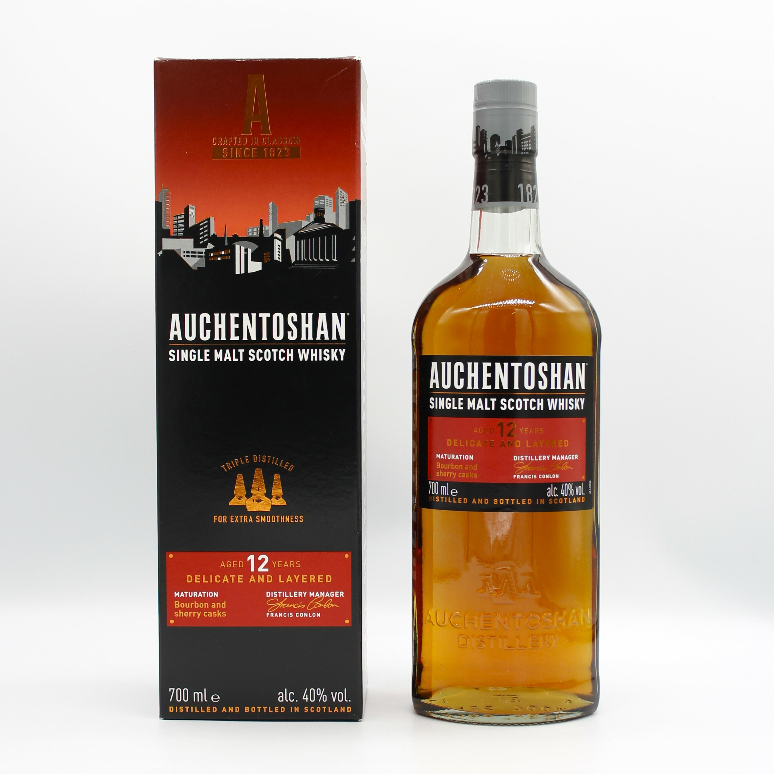 AUCHENTOSHAN オーヘントッシャン12年 シングルモルト スコッチ ウイスキー 40% 700ml 瓶 1本 箱付き