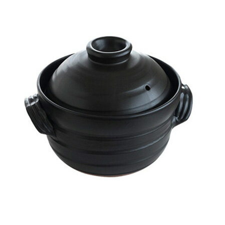 日本製【送料無料】萬古焼 大黒ごはん鍋 四合炊き 【送料無料】【4合用 直火用 萬古焼 万古焼 土鍋 ごはん鍋 炊飯土鍋 ご飯鍋 華月 大黒窯】のサムネイル