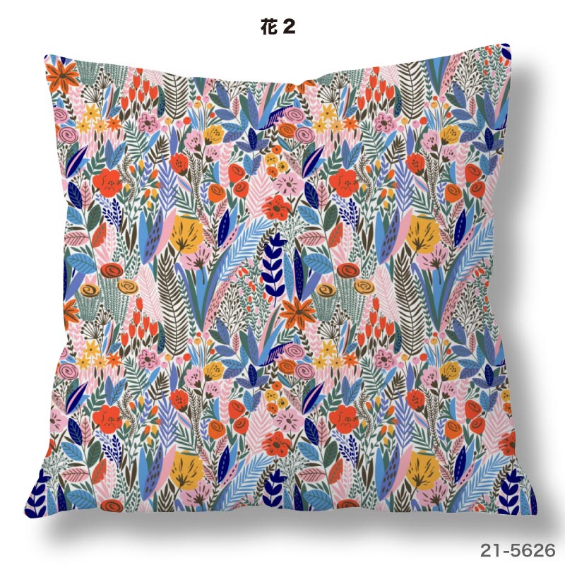 クッションカバー 45×45cm用 花柄 高級感 日本製 ストレッチ 洗える ファスナーなし 正方形 1枚 TEXIA (flower_1) [3]