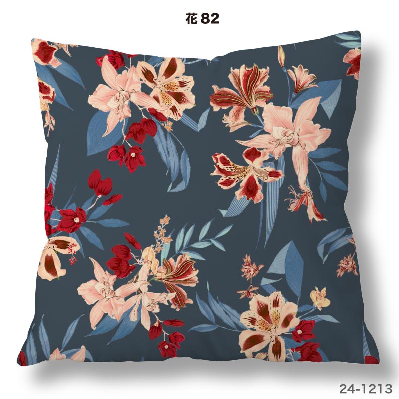 布雑貨専門店クロスネスのクッションカバー 45×45cm用 花柄 高級感 日本製 ストレッチ 洗える ファスナーなし 正方形 1枚 TEXIA (flower_9)｜アングル3