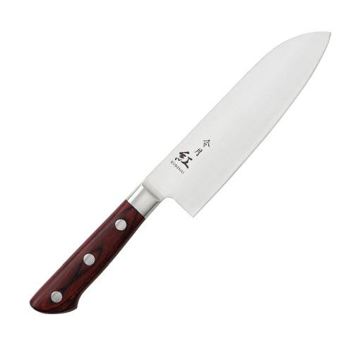 刀身は耐蝕性と切れ味の持続性に優れたモリブデンバナジウム鋼割込を使用。 13クロームステンレス鋼で挟むことで業務用の切れ味とお手入れの手軽さを両立しました。 ハンドルと刀身の間に口金を付け、雑菌が溜まりにくい衛生的なつくりをしています。 ■材　質：刀身=モリブデンバナジウム鋼複合材 　　　　（心材＝モリブデンバナジウム鋼 　　　　　側材＝13クロームステンレス鋼） 　　ハンドル＝積層強化木 　口金・中子=18-8ステンレス鋼 ■刃渡り：約170mm ■販売元：富士カトラリー株式会社（新潟県燕市） ■生産地：日本