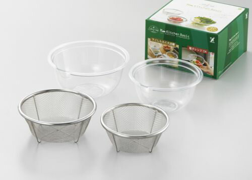 ニューキッチンベーシック クリアなボウル＆ザル 4pcs