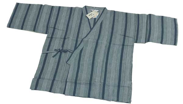【訳あり処分品】伝統ある しじら織 高級 甚平綿麻 甚平 JIMBEI【薄灰藍色地】綿麻で着心地さわやか【LLサイズ】夏は気軽に着れる「甚平」「 父の日 」などの プレゼント にも最適♪