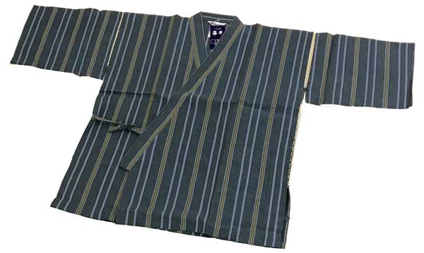 ゆったり サイズ 高級 甚平綿麻　甚平　JIMBEI【藍鼠色地】着やすい ゆったりサイズ 【 LLサイズ 】