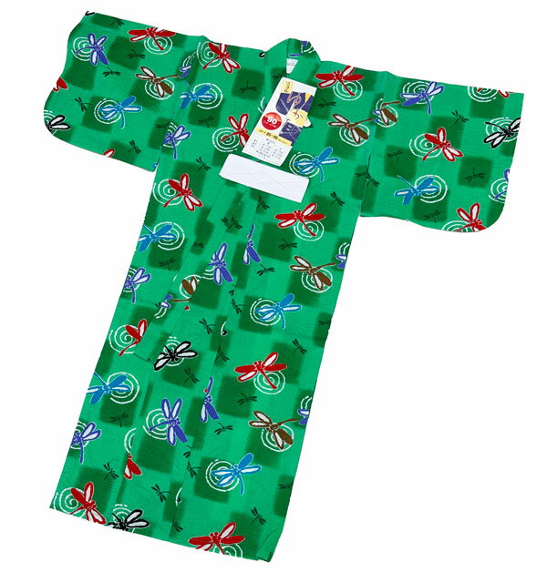 訳あり品< ユニセックス 90 ・ 1〜2才用 >一ツ身 クレアー お子さま 浴衣【日本製】子ども ゆかた 高級コーマー糸使用