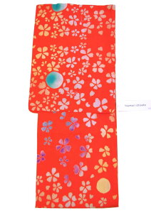 tsumori chisato 浴衣ツモリチサト変り織り 生地【スカーレット色】お仕立て上り ブランド浴衣デザイナー 津森千里 ・ブランド